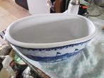 Vintage bloempot? delftsblauw stijl aziatisch tafereel 23cm, Ophalen of Verzenden