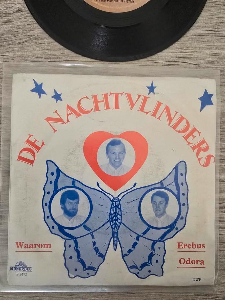 De nachtvlinders / waarom ( zeldzaam topper, Cd's en Dvd's, Vinyl | Nederlandstalig, Gebruikt, Levenslied of Smartlap, Overige formaten
