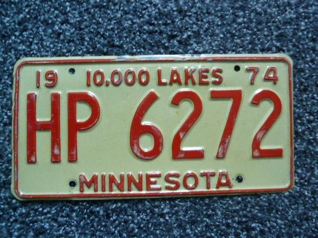Kentekenplaat licenseplate Minnesota 1974 USA, Verzenden, Gebruikt, Auto's