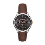 Michael Kors Horloge Bruin Leer Rose Goud, Sieraden, Tassen en Uiterlijk, Horloges | Heren, Ophalen of Verzenden, Zo goed als nieuw