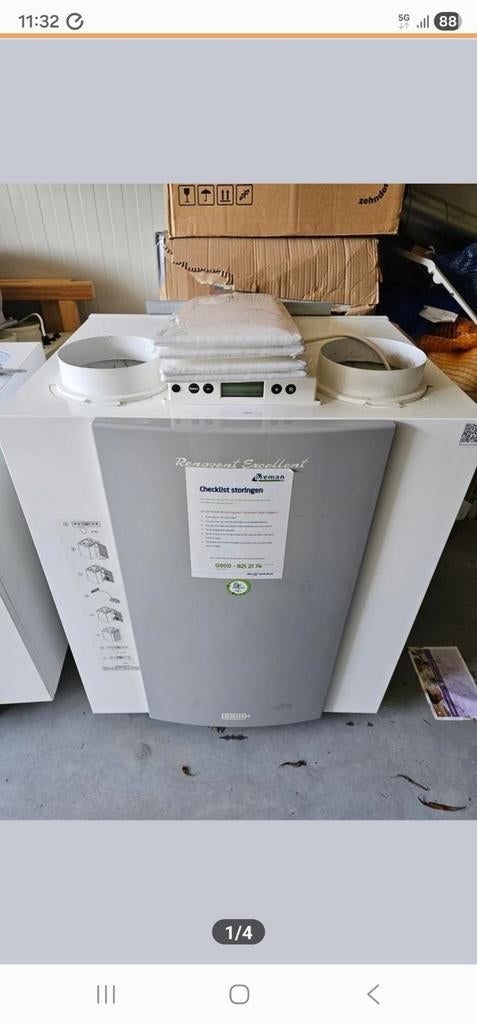 Woonhuis ventilatie WTW Brink renovent excellent 300, Ophalen, Ventilator en Afzuiger