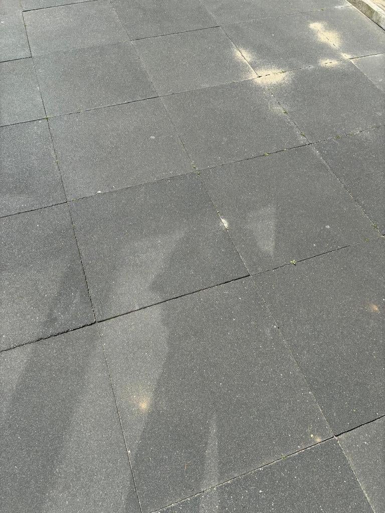 Gratis 10 antraciet terrastegels 60x60 cm, Ophalen, Gebruikt, Minder dan 5 m², Beton