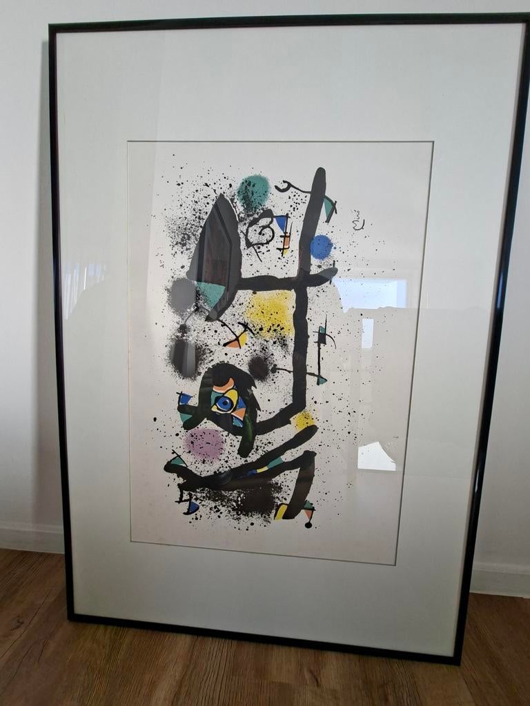 Miro reproductie in wissellijst 100 x 70 cm, Antiek en Kunst, Ophalen of Verzenden