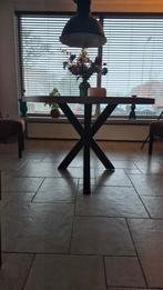 Ovale eettafel 220x120cm met zwart metalen onderstel, Gebruikt, 100 tot 150 cm, 200 cm of meer, Vijf personen of meer