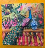 2 X Nieuwe vrolijke kussenhoes  " Pauw, Ophalen of Verzenden, Nieuw, Overige kleuren, Vierkant