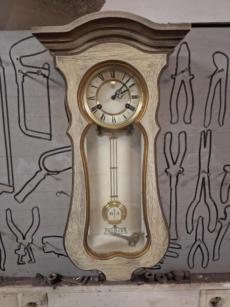 Antieke wandklok - originele onderdelen, topstaat, Antiek en Kunst, Antiek | Klokken, Ophalen