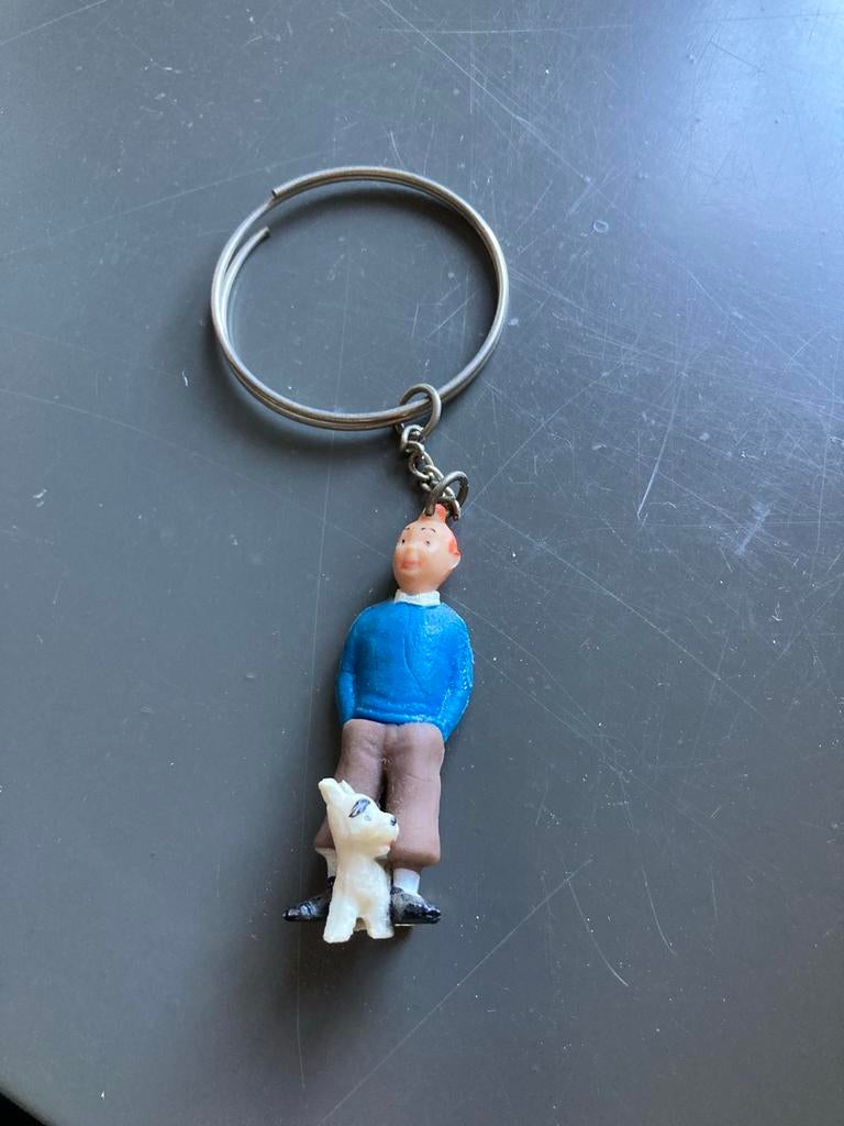 Kuifje en Bobbie sleutelhanger, Ophalen of Verzenden, Gebruikt, Knuffel of Figuurtje