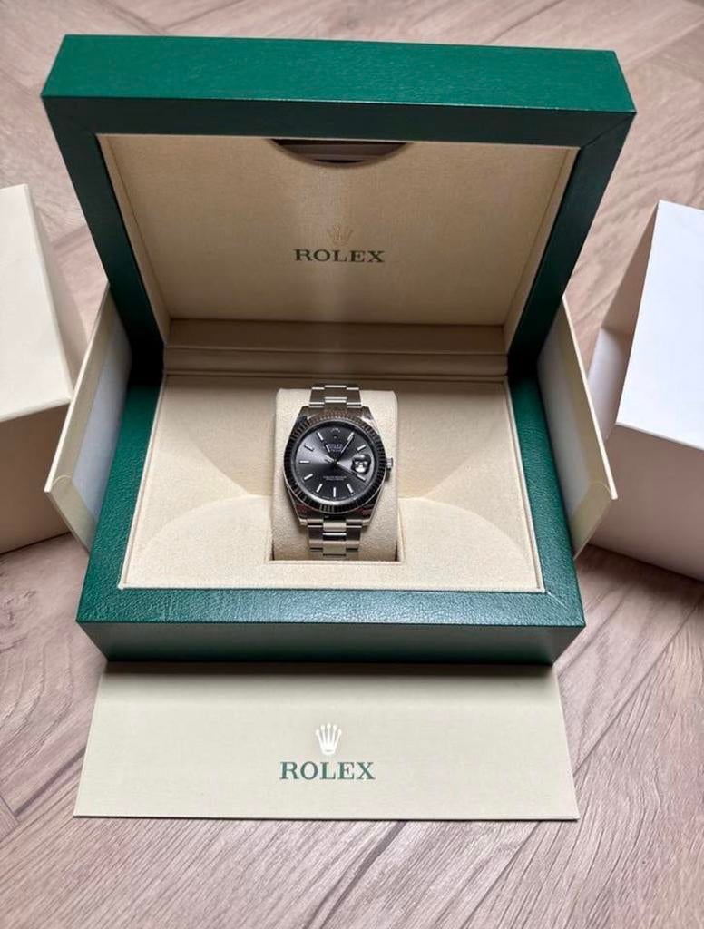Rolex Datejust 2019 Rhodium Wijzerplaat kartel bezel, Ophalen, Polshorloge, Zo goed als nieuw, Rolex