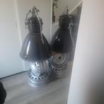 2 hanglampen industrieel, Huis en Inrichting, Ophalen, Zo goed als nieuw, Glas, 75 cm of meer