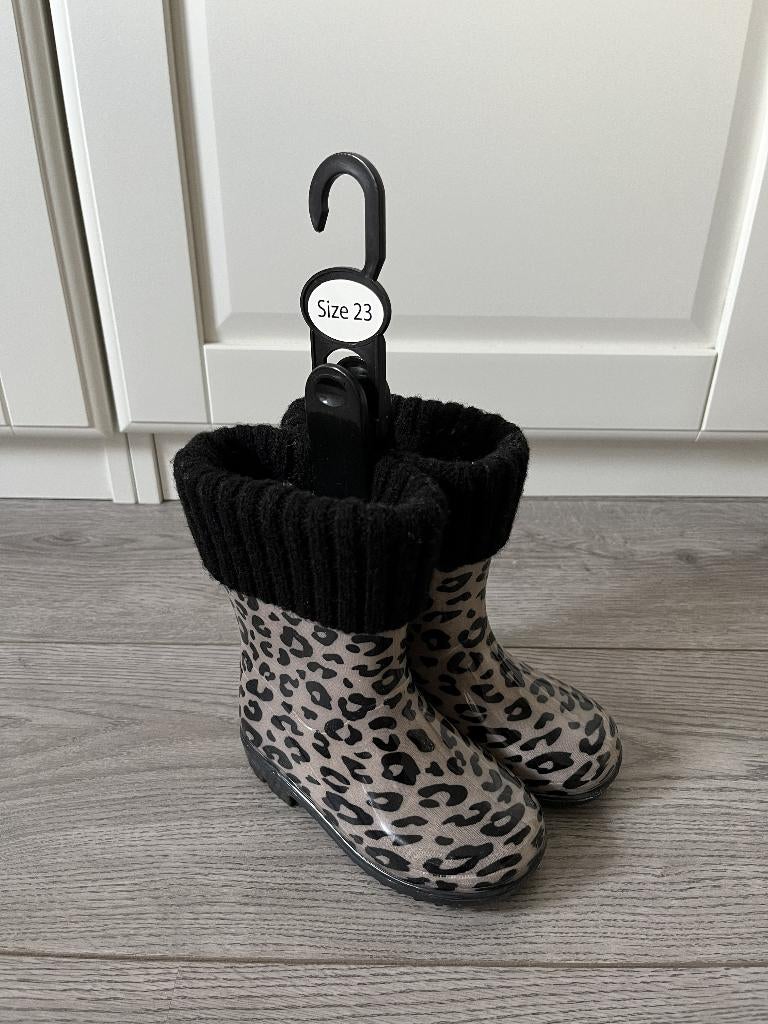 Prenatal regenlaars panter print maat 23, Meisje, Ophalen of Verzenden, Prenatal, Laarzen