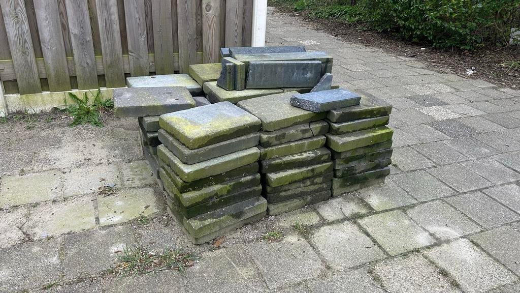 Tegels 30x40x6 cm, over van tuinaanleg, Tuin en Terras, Tegels en Klinkers, Ophalen, Gebruikt, Minder dan 5 m², Beton
