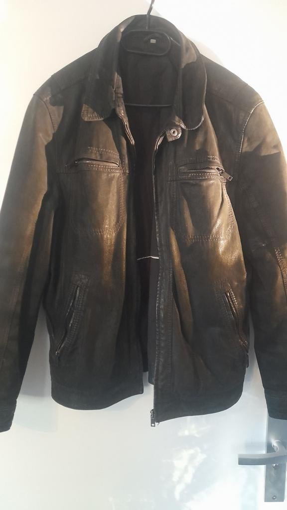 Leren Jas, Kleding | Heren, Ophalen, Zo goed als nieuw, Maat 56/58 (XL), Bruin