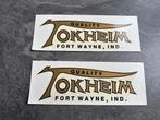 2 fraaie Tokheim benzinepomp stickers decals. Benzine olie., Ophalen of Verzenden, Gebruikt, Gebruiksvoorwerp
