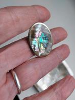 Vintage Alpaca Mexico Broche, Abalone Schelp parelmoer#14310, Sieraden, Tassen en Uiterlijk, Broches, Verzenden, Gebruikt, Overige kleuren