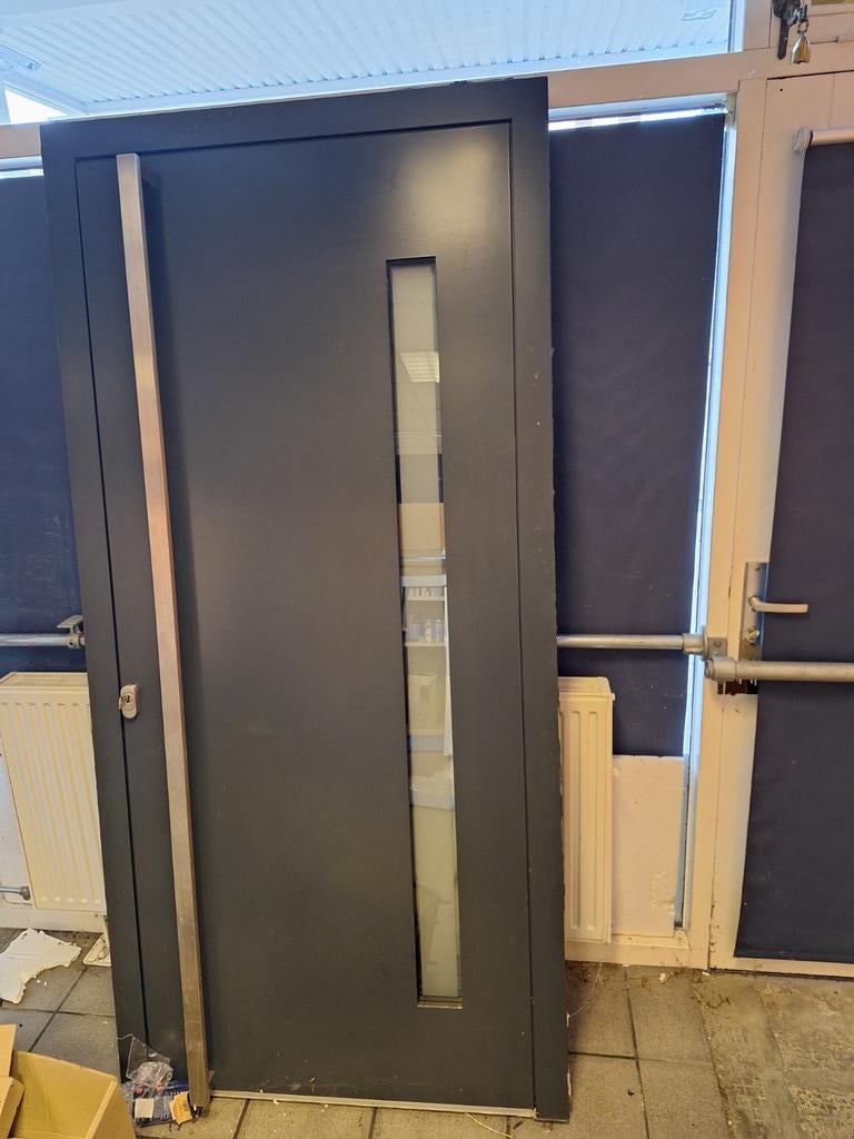 Aluminium voordeur, Doe-het-zelf en Verbouw, Deuren en Horren, Ophalen, Glas, Buitendeur, 200 tot 215 cm