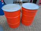 200 liter vaten met afneembaar deksel oranje voor koningsdag, 150 liter of meer, Ophalen, Gebruikt, Metaal