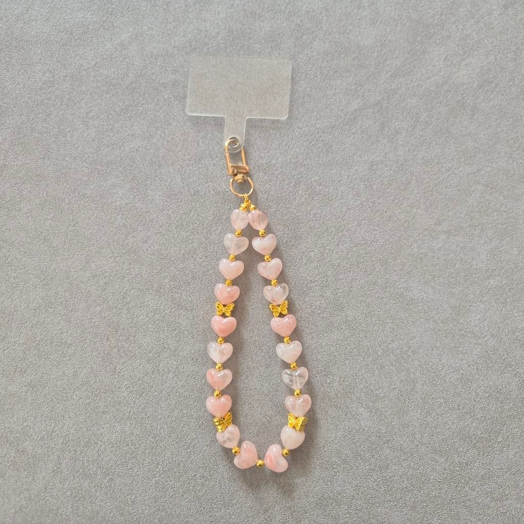 Telefoonkoord lichtroze hartjes, Sieraden, Tassen en Uiterlijk, Overige Accessoires, Nieuw, Ophalen of Verzenden