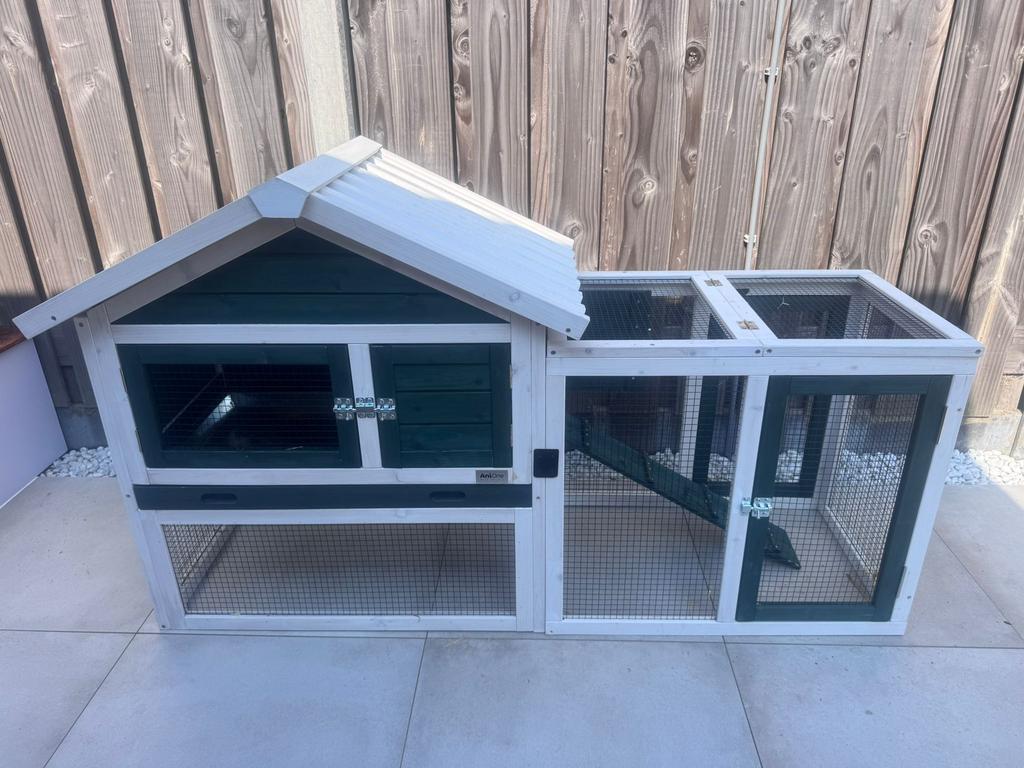 Anione woddy cottage 2.0 konijnenhok, Dieren en Toebehoren, Knaagdieren en Konijnen | Hokken en Kooien, Ophalen, 110 cm of meer