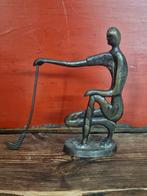 Koperen golfer/ vintage, Ophalen of Verzenden