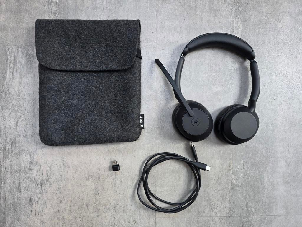 Jabra Evolve2 55 Headset, Overige merken, Zo goed als nieuw, Draadloos, Op oor (supra aural)