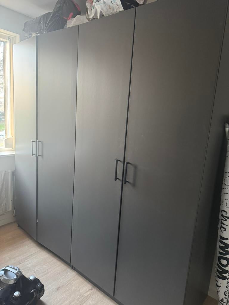 Ikea Pax kast grijs 200cm excl. inhoud, Ophalen of Verzenden, Zo goed als nieuw