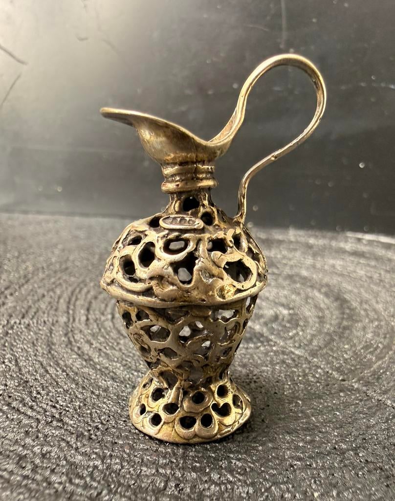 Zilveren Miniatuur Amfoor Ajour - Gedetailleerd Verzamelobje, Verzenden, Zilver