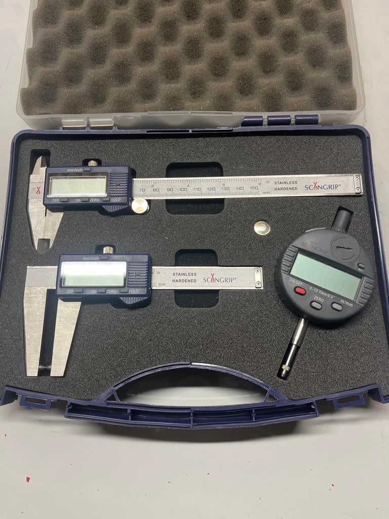 Scangrip Digitale Schuifmaten en Dieptemeter Set, Ophalen of Verzenden, Zo goed als nieuw, Overige meters