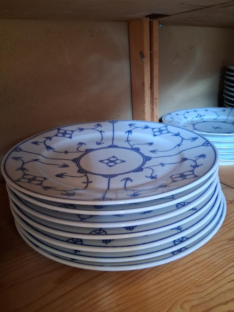 Blauw saks jager dinerborden 23.5-24 cm, Ophalen of Verzenden