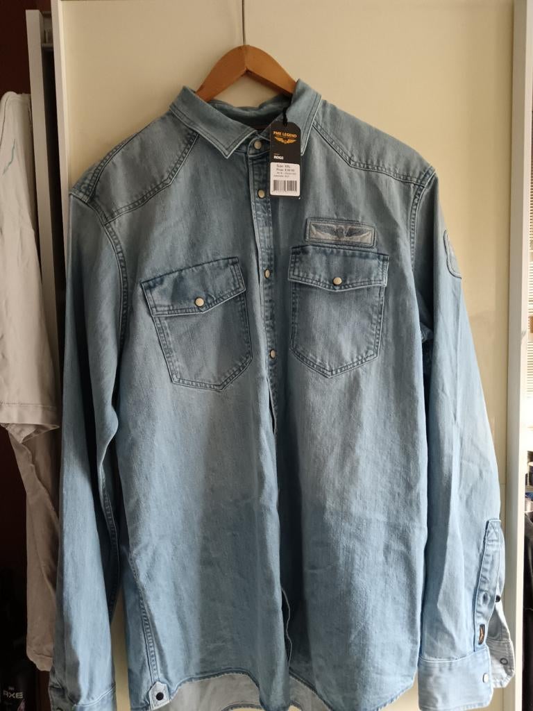 Nieuwe originele PME Legend Shirt jeans. Maat XXL, Blauw, Nieuw, Ophalen of Verzenden, Overige halswijdtes