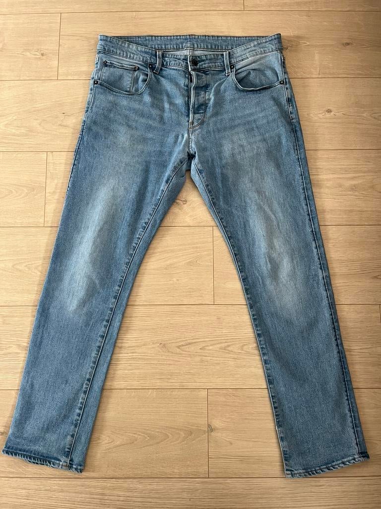 G- star RAW 3301 straight broek jeans W38 L32., Kleding | Heren, Ophalen of Verzenden, Zo goed als nieuw, Blauw, W33 - W34 (confectie 48/50)