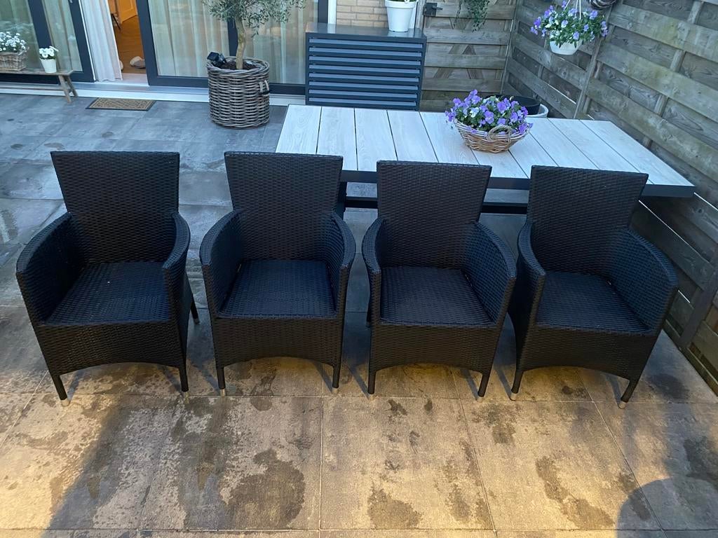 PR design Wicker tuinstoelen 4 stuks, Tuin en Terras, Ophalen, Zo goed als nieuw, Wicker