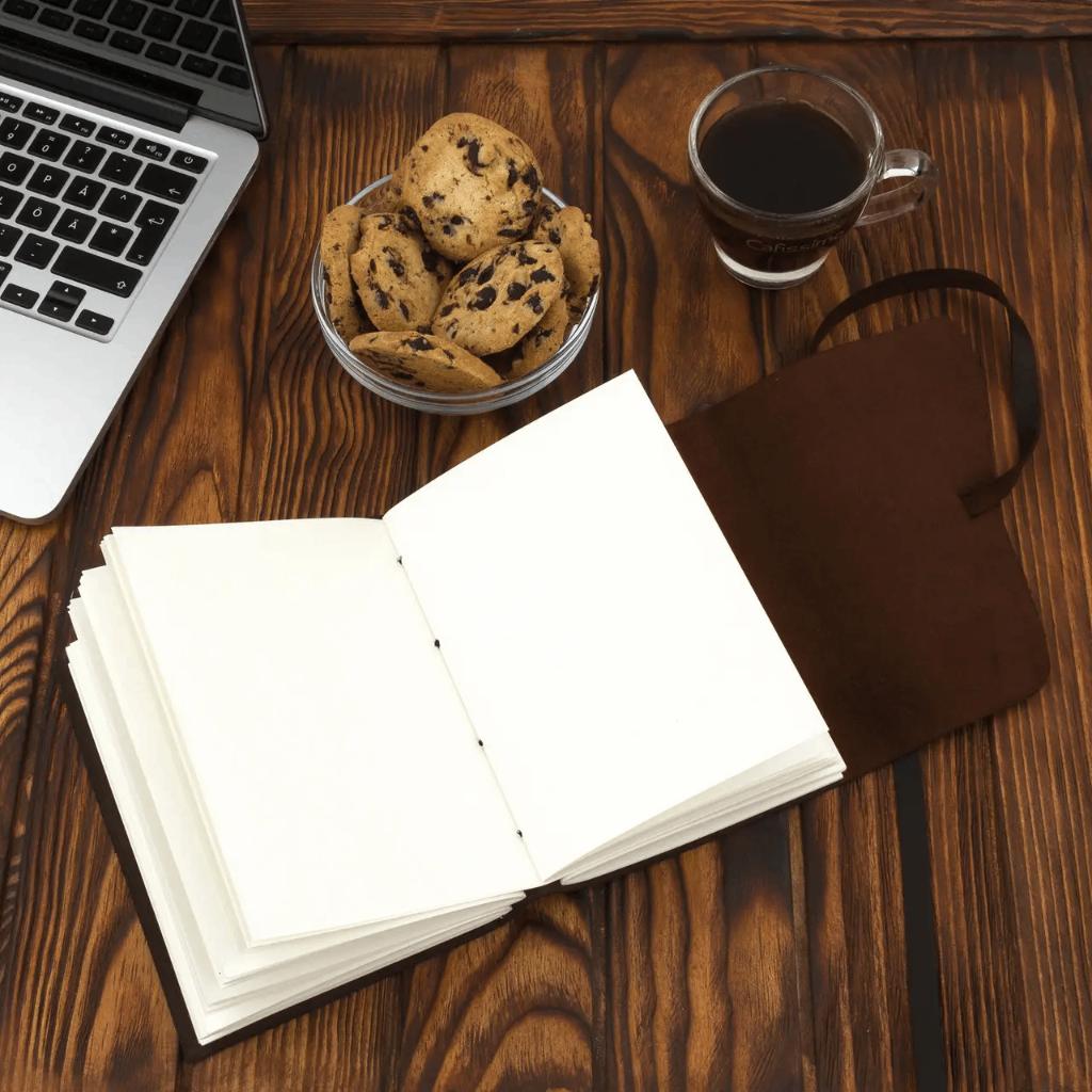 Handgemaakt Leren Notitieboek A5 Vintage Bruin, Diversen, Notitieboeken, Verzenden