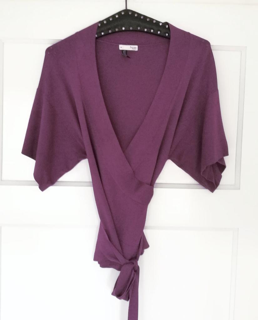 HOSS intropia wikkeltop / top korte mouw, Kleding | Dames, Maat 38/40 (M), Paars, Ophalen of Verzenden, Korte mouw