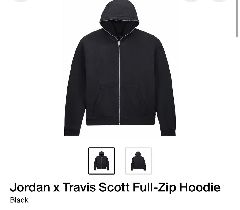 Jordan x Travis Scott Full-Zip Hoodie Zwart L, Ophalen of Verzenden, Nieuw, Maat 52/54 (L), Zwart