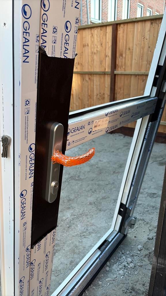 Gealan kunststof buitendeur zwart met glas 245x110 nieuw1900, Doe-het-zelf en Verbouw, Deuren en Horren, 215 cm of meer, Nieuw