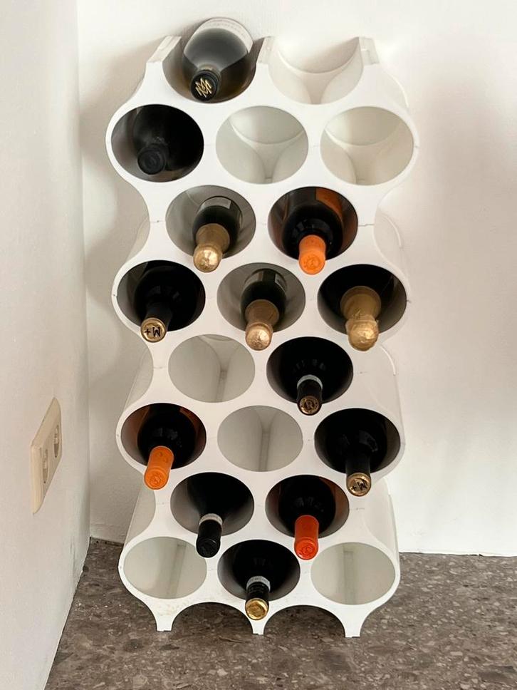 Koziol wijnrek Set-up wit, Huis en Inrichting, Woonaccessoires | Wijnrekken, Gebruikt, 50 tot 75 cm, Kunststof, 15 tot 25 flessen