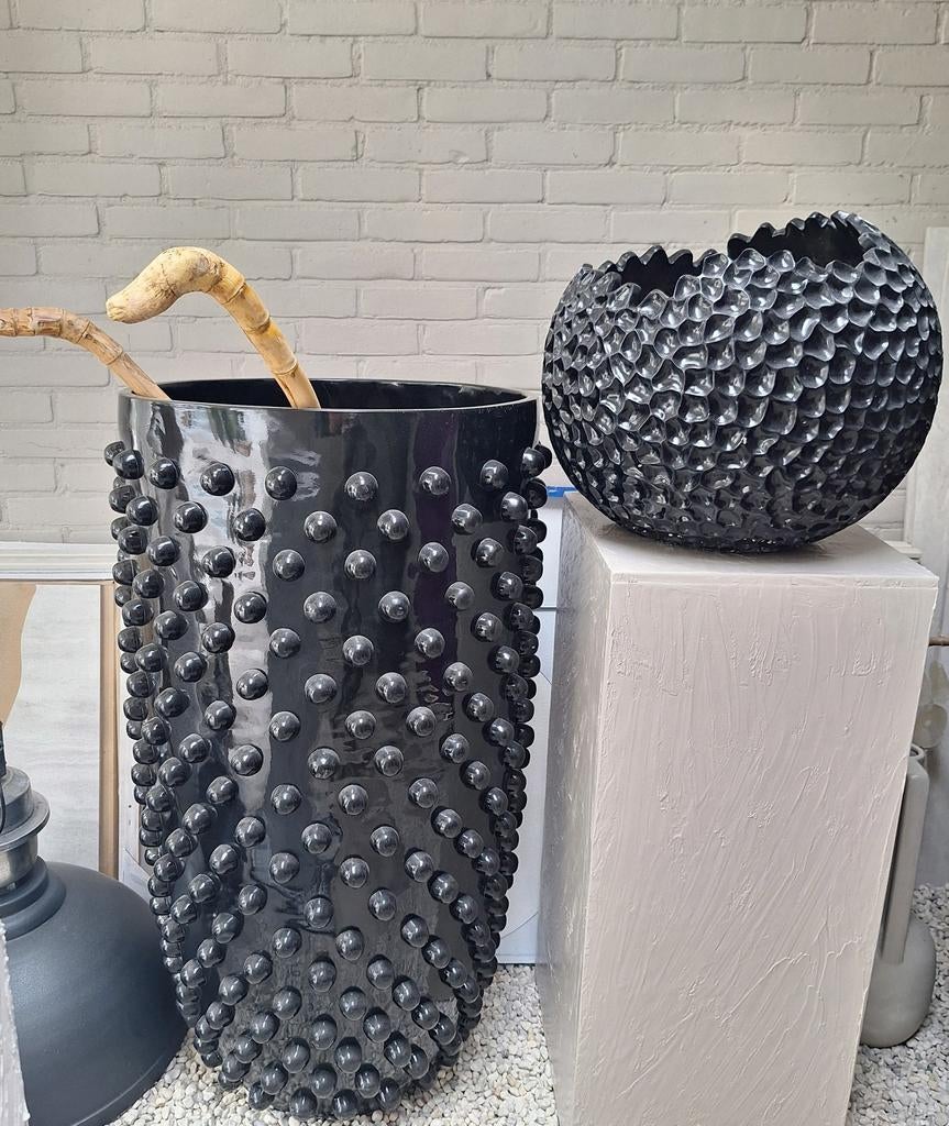 Super grote noppen design vaas bloempot zwart 1 meter!, Ophalen, Zwart, Zo goed als nieuw, X