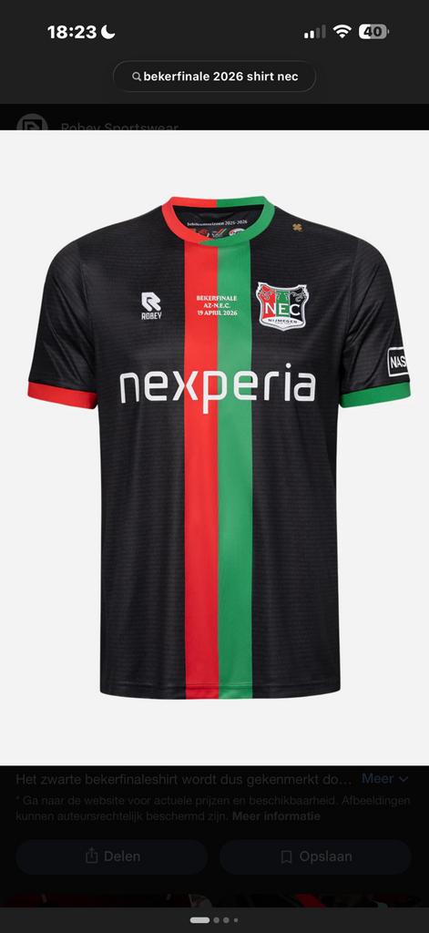 Nec bekerfinale shirt 2026, Sport en Fitness, Voetbal, Maat M, Ophalen of Verzenden, Nieuw, Shirt