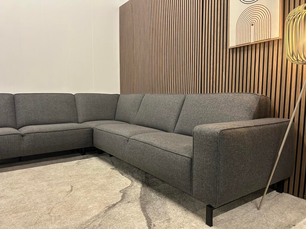 Hoekbank - Grijs / Antraciet - Gereinigd - Nette Staat, Huis en Inrichting, Banken | Bankstellen, Ophalen of Verzenden, Zo goed als nieuw