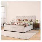 Boxspring Florence 160x200 MOET WEG, Ophalen, Gebruikt, Beige, Tweepersoons