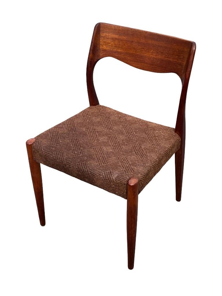 Vintage Set Van 6 Moller Fristho Stoelen 60's Design, Huis en Inrichting, Stoelen, Gebruikt, Bruin, Vintage, Stof