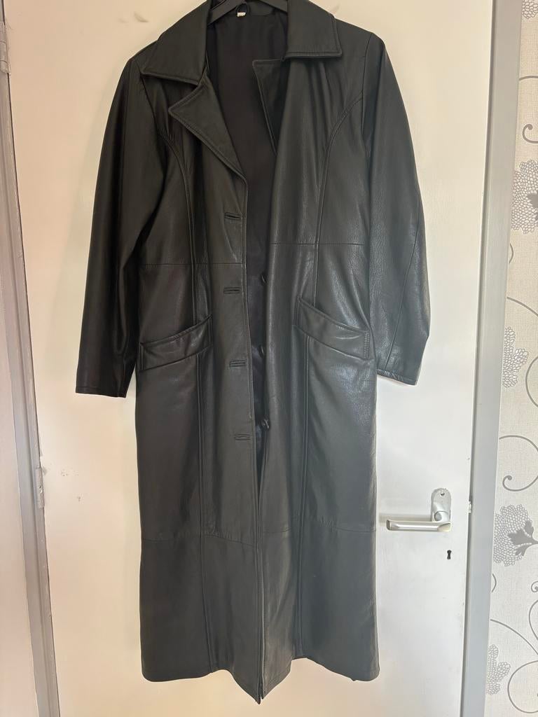 Vintage Zwarte Echt Lederen Jas, Ophalen of Verzenden, Gedragen, Maat 38/40 (M), Zwart