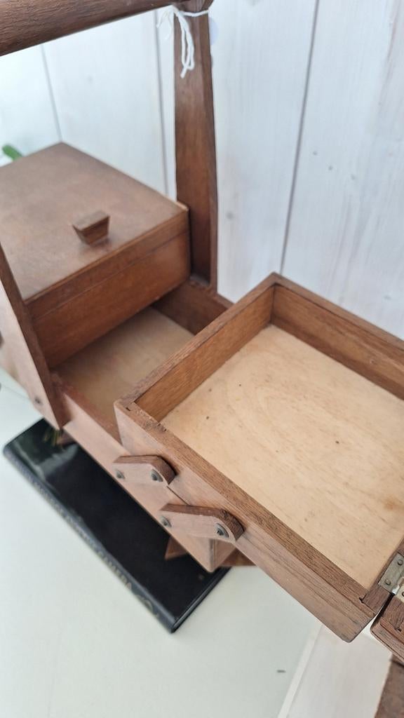 Vintage harmonica naai kistje, fournituren, handwerk kastje, Gebruikt, Vintage, Overige typen, Ophalen of Verzenden