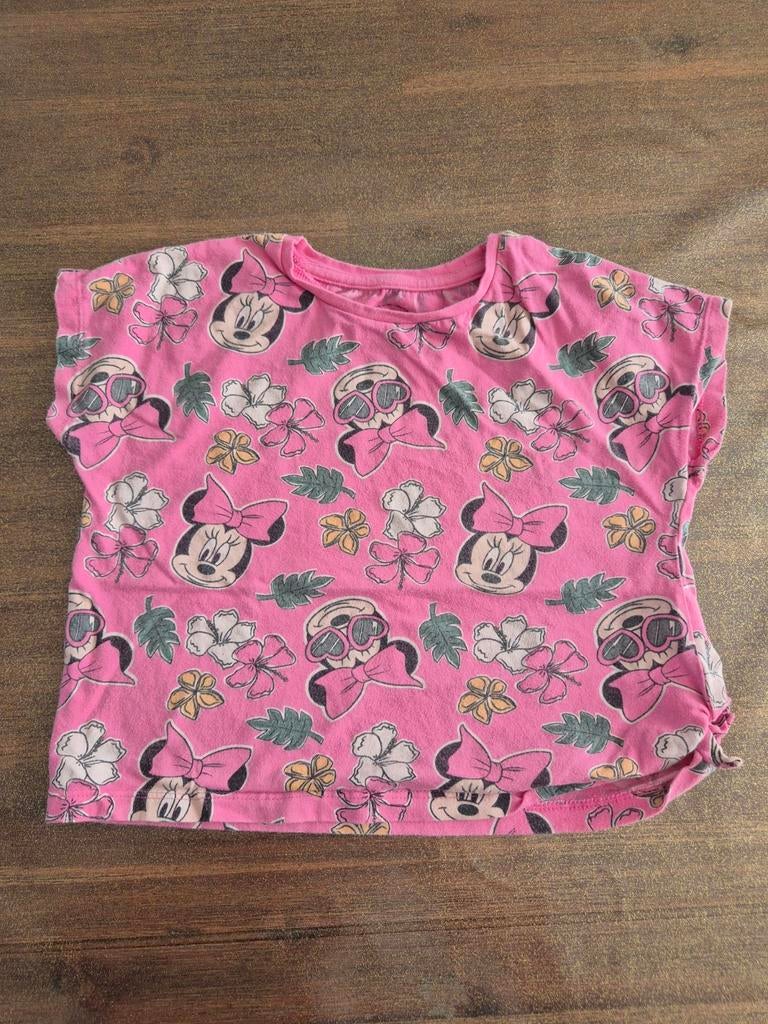 Roze Minnie Mouse topje maat 104, Disney, Gebruikt, Meisje, Ophalen of Verzenden