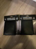 Leren heren portomonee, Sieraden, Tassen en Uiterlijk, Portemonnees, Ophalen of Verzenden, Nieuw, Zwart, Leer