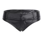 Dames leren hot pants (sexy broekje slip hotpants wetlook), Maat 38/40 (M), Kort, Verzenden, Zwart