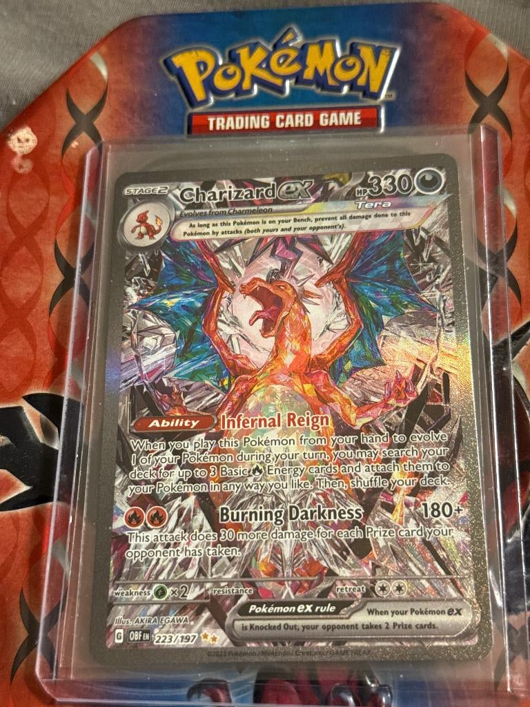 Charizard ex 223/197 Secret rare Obsedian Flames, Verzenden, Zo goed als nieuw, Losse kaart, Foil