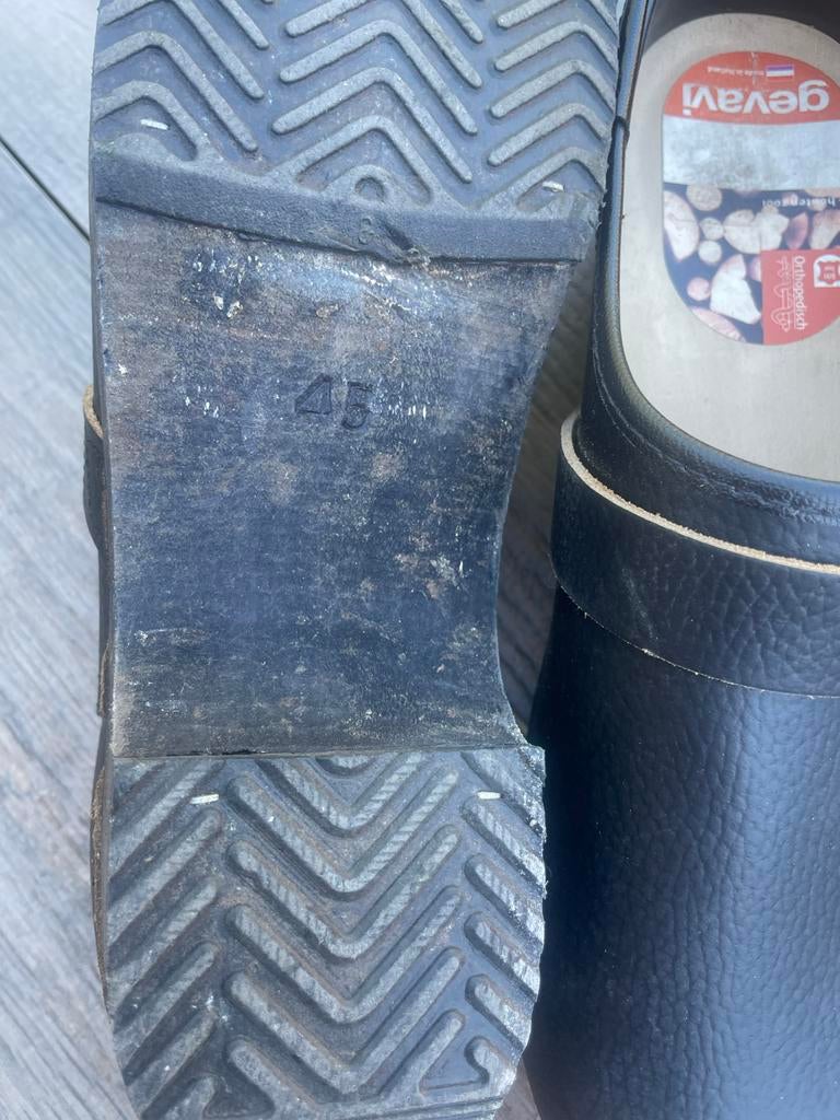 Gevavi Klompen Maat 45 - Zwart, Zo goed als nieuw, Ophalen of Verzenden, Zo goed als nieuw, Zwart, Klompen