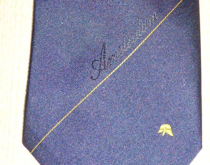 Brandweer Amsterdam stropdas met gele helm, Ophalen of Verzenden, Nieuw, Blauw