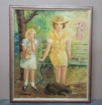 Jo BOSSUYT, melk voor de poes, Antiek en Kunst, Kunst | Schilderijen | Klassiek, Ophalen of Verzenden
